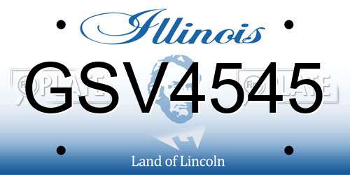 GSV4545 Illinois License Plate