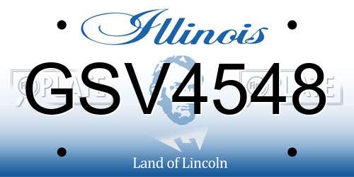 GSV4548 Illinois License Plate