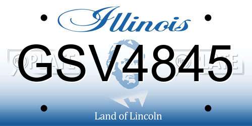 GSV4845 Illinois License Plate