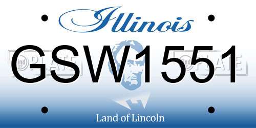 GSW1551 Illinois License Plate