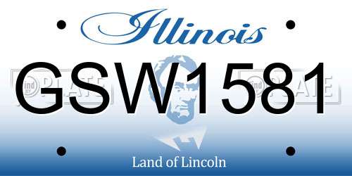 GSW1581 Illinois License Plate