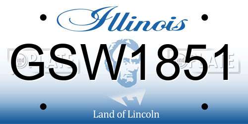 GSW1851 Illinois License Plate
