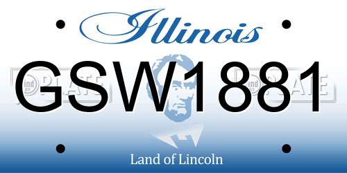 GSW1881 Illinois License Plate