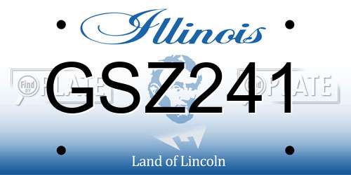 GSZ241 Illinois License Plate