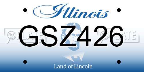 GSZ426 Illinois License Plate