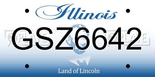 GSZ6642 Illinois License Plate