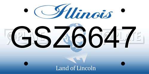 GSZ6647 Illinois License Plate