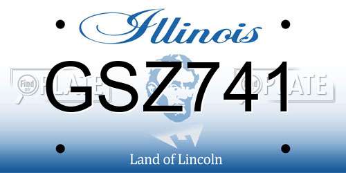 GSZ741 Illinois License Plate