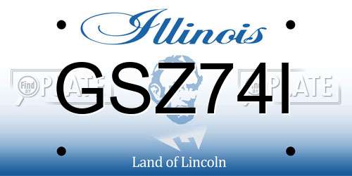 GSZ74I Illinois License Plate
