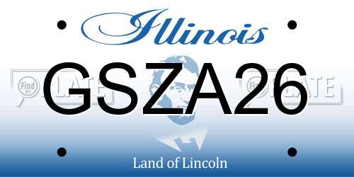 GSZA26 Illinois License Plate
