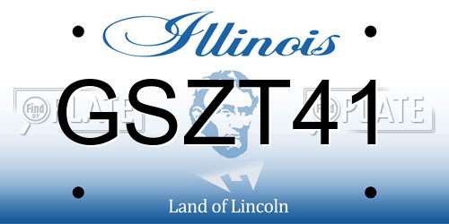 GSZT41 Illinois License Plate