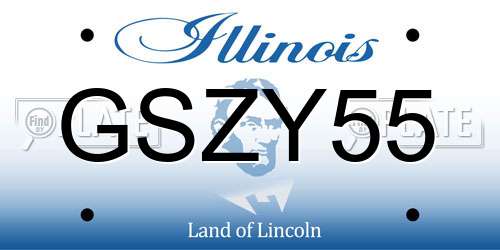 GSZY55 Illinois License Plate