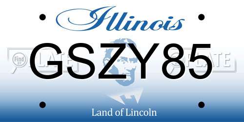 GSZY85 Illinois License Plate