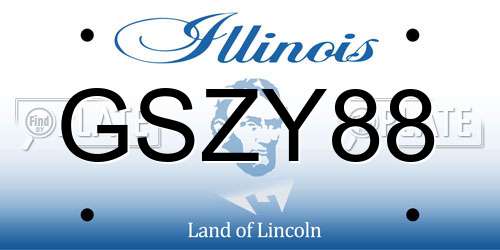 GSZY88 Illinois License Plate