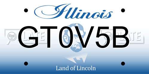 GT0V5B Illinois License Plate