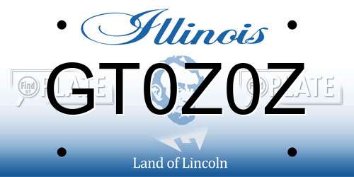 GT0Z0Z Illinois License Plate