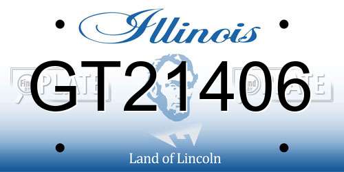 GT21406 Illinois License Plate