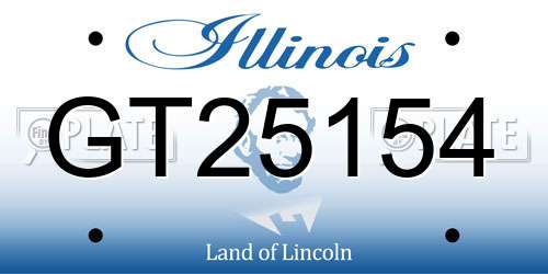 GT25154 Illinois License Plate