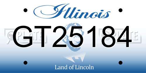GT25184 Illinois License Plate