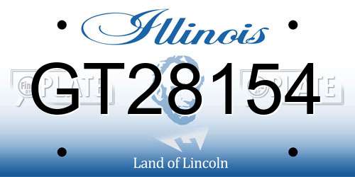 GT28154 Illinois License Plate