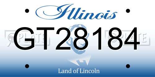 GT28184 Illinois License Plate