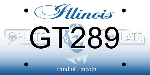 GT289 Illinois License Plate