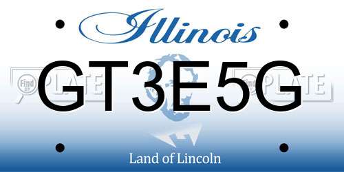 GT3E5G Illinois License Plate