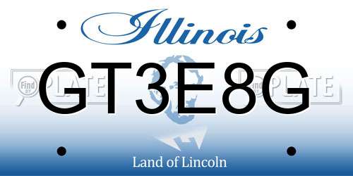 GT3E8G Illinois License Plate