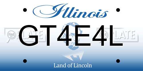 GT4E4L Illinois License Plate