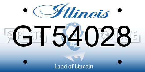 GT54028 Illinois License Plate