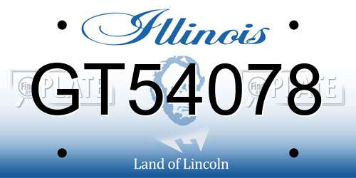 GT54078 Illinois License Plate