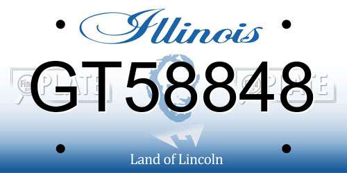 GT58848 Illinois License Plate