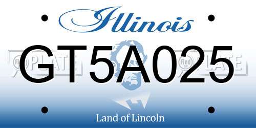 GT5A025 Illinois License Plate