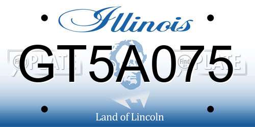 GT5A075 Illinois License Plate