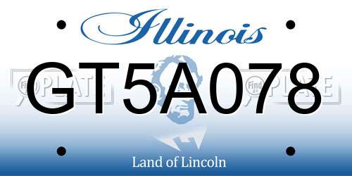GT5A078 Illinois License Plate