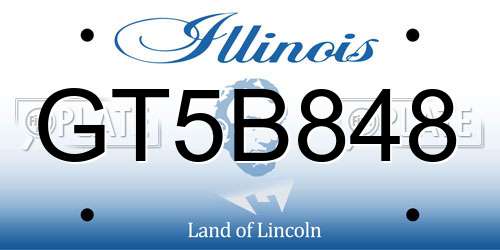 GT5B848 Illinois License Plate
