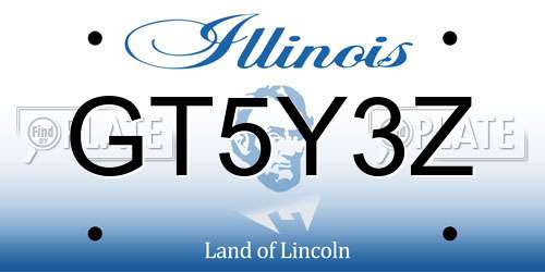 GT5Y3Z Illinois License Plate