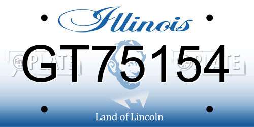 GT75154 Illinois License Plate