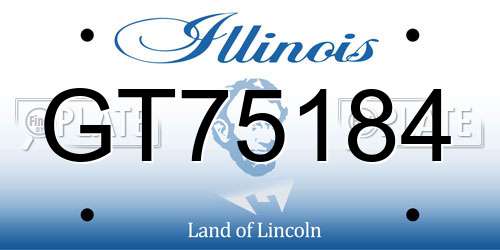 GT75184 Illinois License Plate