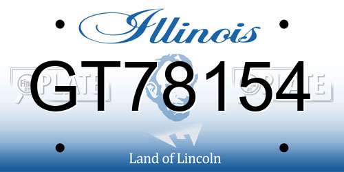 GT78154 Illinois License Plate