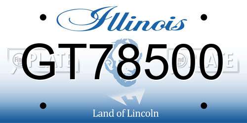 GT78500 Illinois License Plate