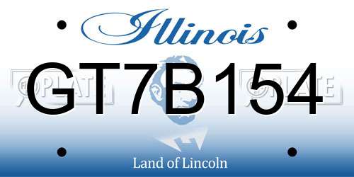 GT7B154 Illinois License Plate