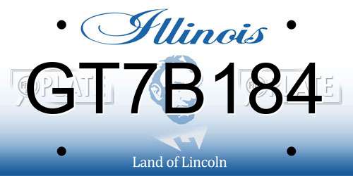 GT7B184 Illinois License Plate
