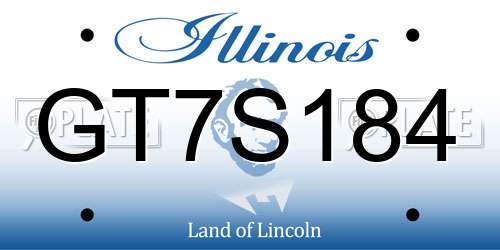 GT7S184 Illinois License Plate
