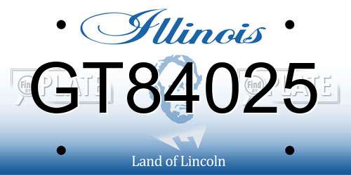 GT84025 Illinois License Plate