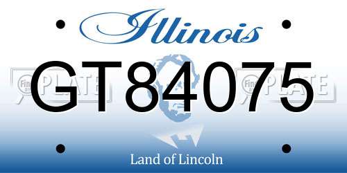 GT84075 Illinois License Plate