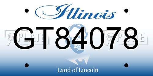 GT84078 Illinois License Plate
