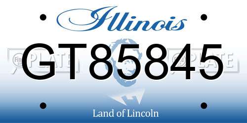 GT85845 Illinois License Plate