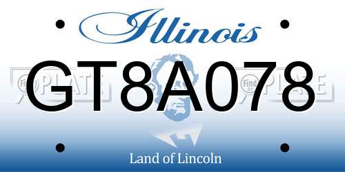GT8A078 Illinois License Plate
