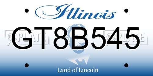 GT8B545 Illinois License Plate